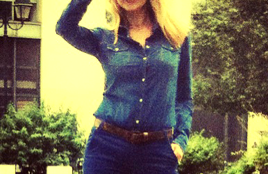 Total denim look!
