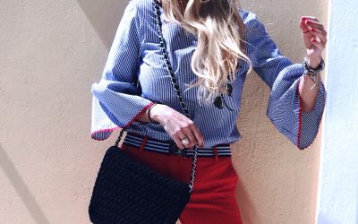 Navy & red